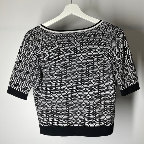 Catherine Malandrino Jacquard Crop Zipped Top - S - Picture 2 of 4